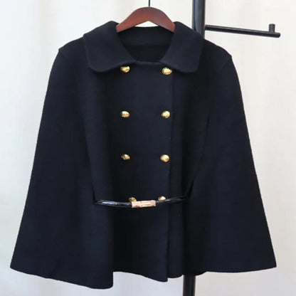 Women's Double Breasted Wool Cape