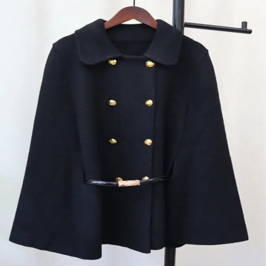 Women's Double Breasted Wool Cape