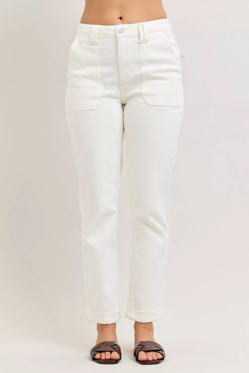 Judy Blue High Waist Jeans with Patch Pockets White / 0(24) The Nichole Collection - Official Site
