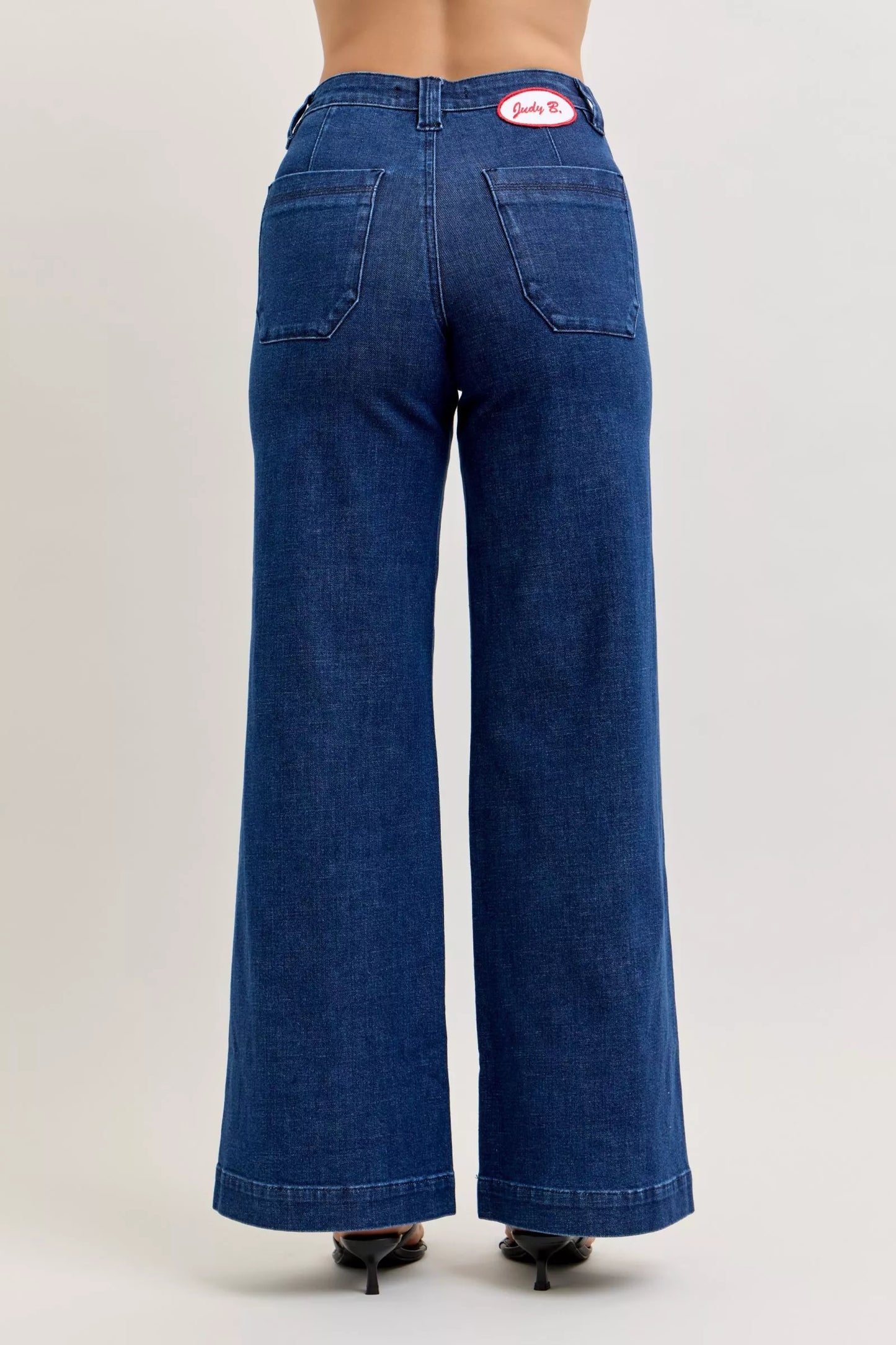 Judy Blue High-Waisted Retro Wide Jeans with Patch Pkts & Twisted Seams The Nichole Collection - Official Site