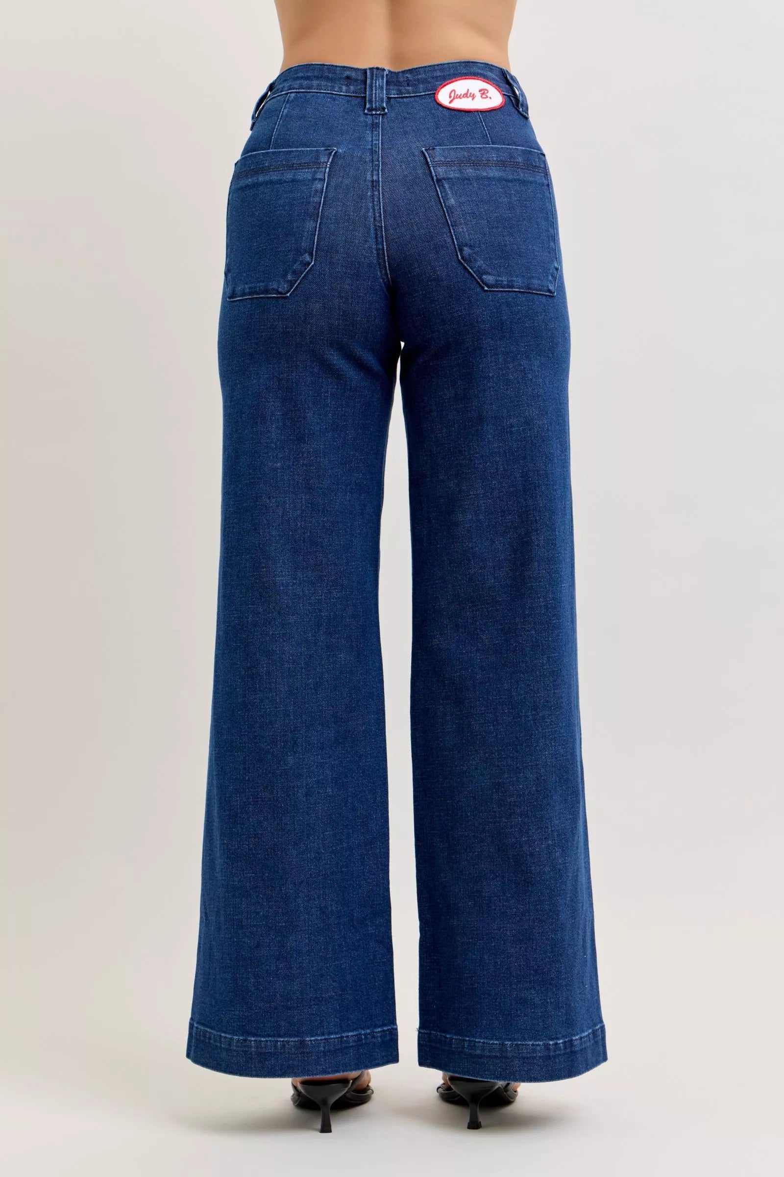 Judy Blue High-Waisted Retro Wide Jeans with Patch Pkts & Twisted Seams The Nichole Collection - Official Site