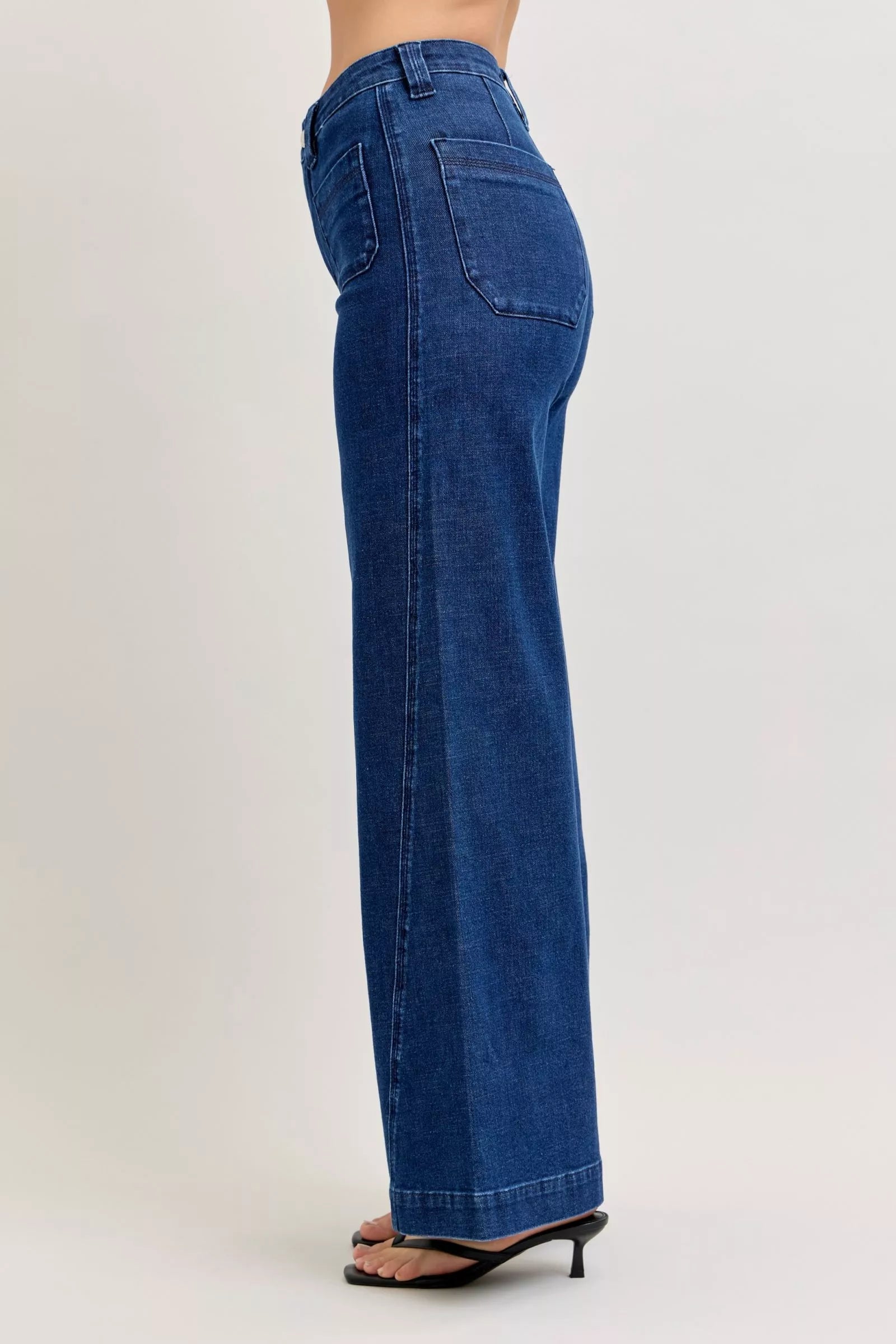 Judy Blue High-Waisted Retro Wide Jeans with Patch Pkts & Twisted Seams The Nichole Collection - Official Site