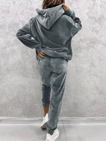 Kangaroo Pocket Hoodie and Pants Set The Nichole Collection