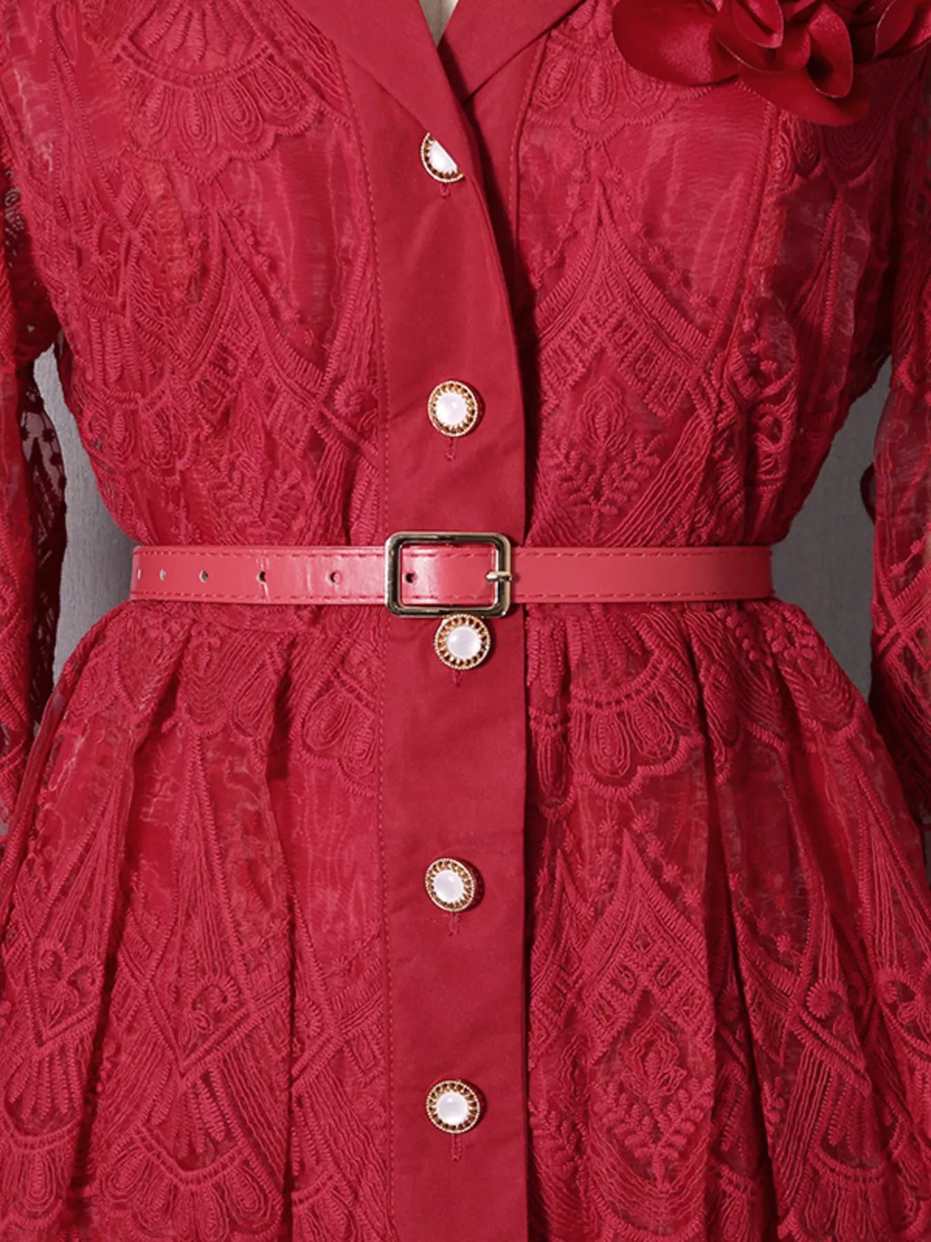 Lace Button Front Midi Dress The Nichole Collection - Official Site