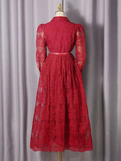 Lace Button Front Midi Dress The Nichole Collection - Official Site
