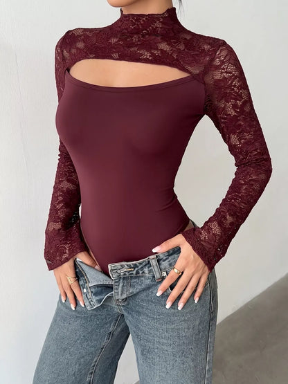 Lace Cut-out Flare Sleeve Bodysuit The Nichole Collection - Official Site