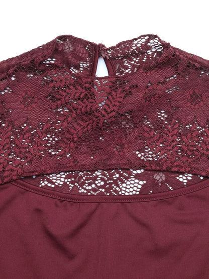 Lace Cut-out Flare Sleeve Bodysuit The Nichole Collection - Official Site
