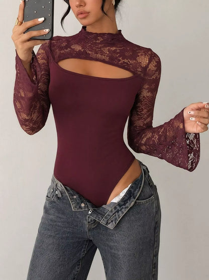 Lace Cut-out Flare Sleeve Bodysuit The Nichole Collection - Official Site