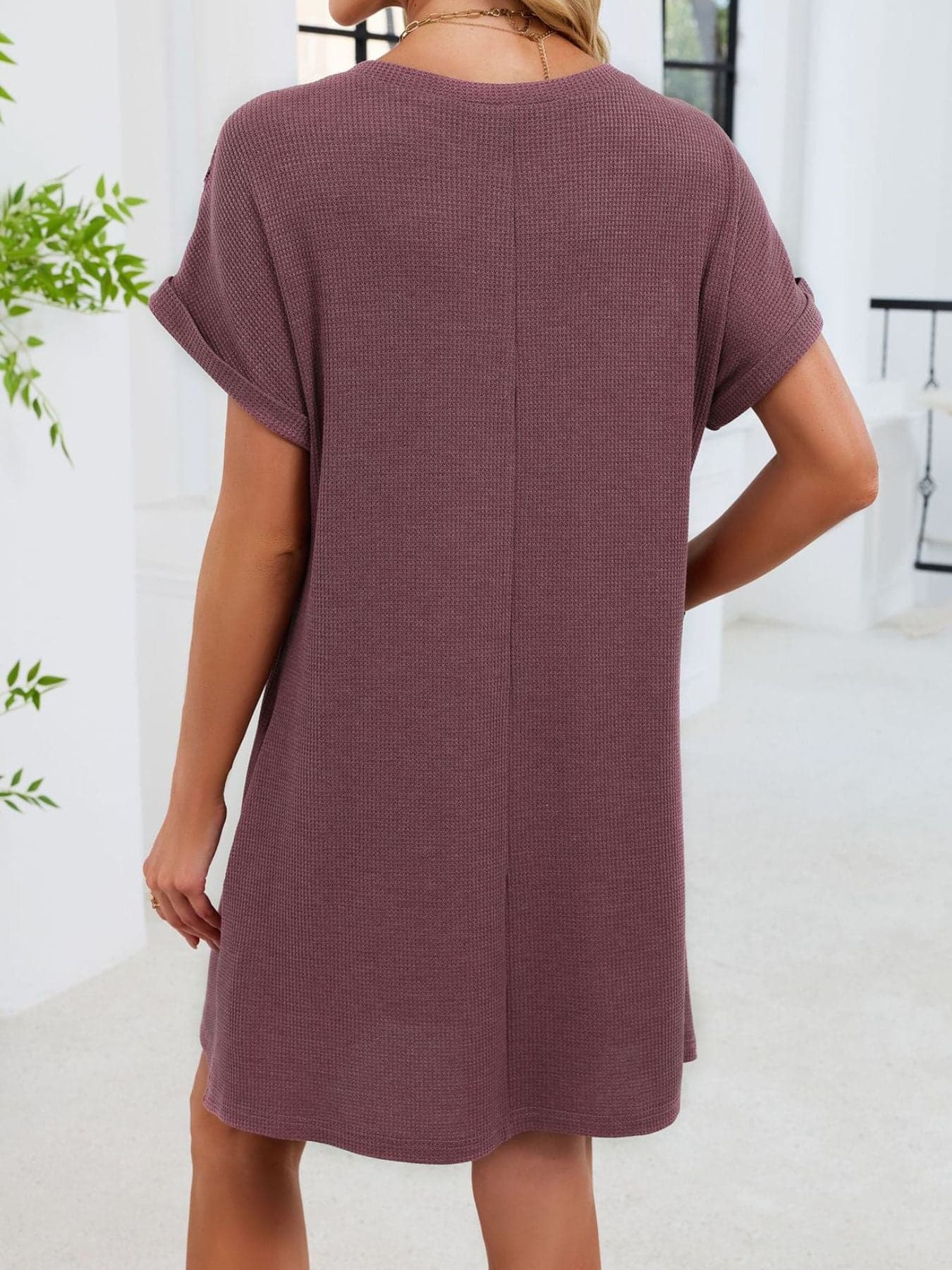 Lace Round Neck Short Sleeve T-Shirt Dress Dresses The Nichole Collection