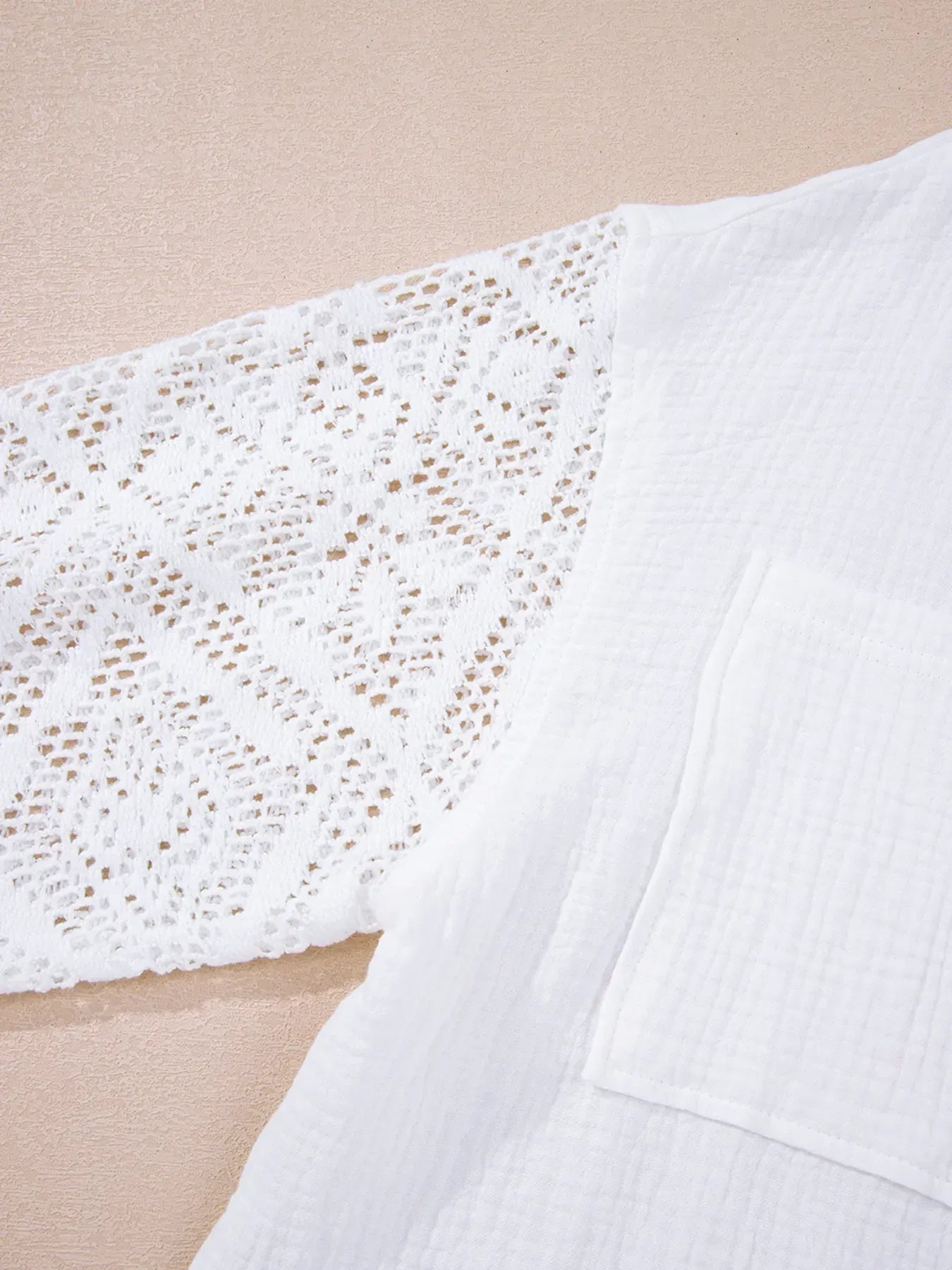 Lace Sleeve Button Down Shirt The Nichole Collection