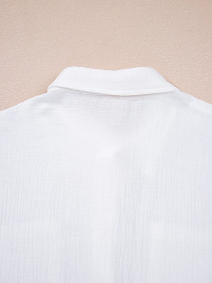 Lace Sleeve Button Down Shirt The Nichole Collection