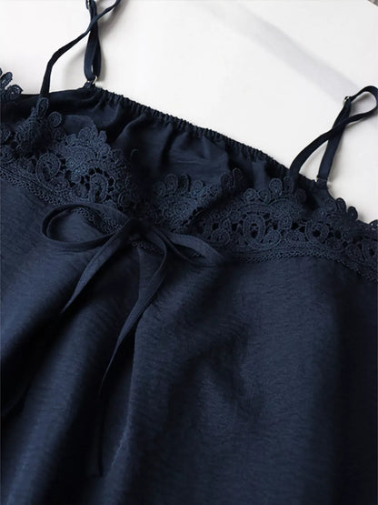 Lace Trim Cami and Wide-Leg Pants Set The Nichole Collection - Official Site