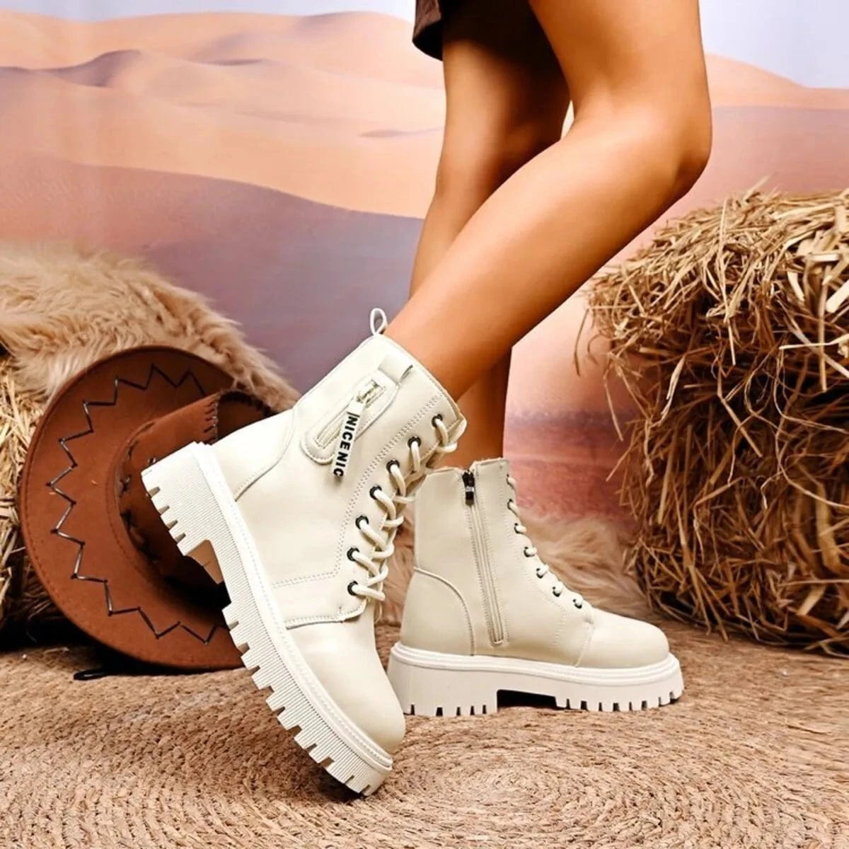 Lace-Up Platform Boots The Nichole Collection