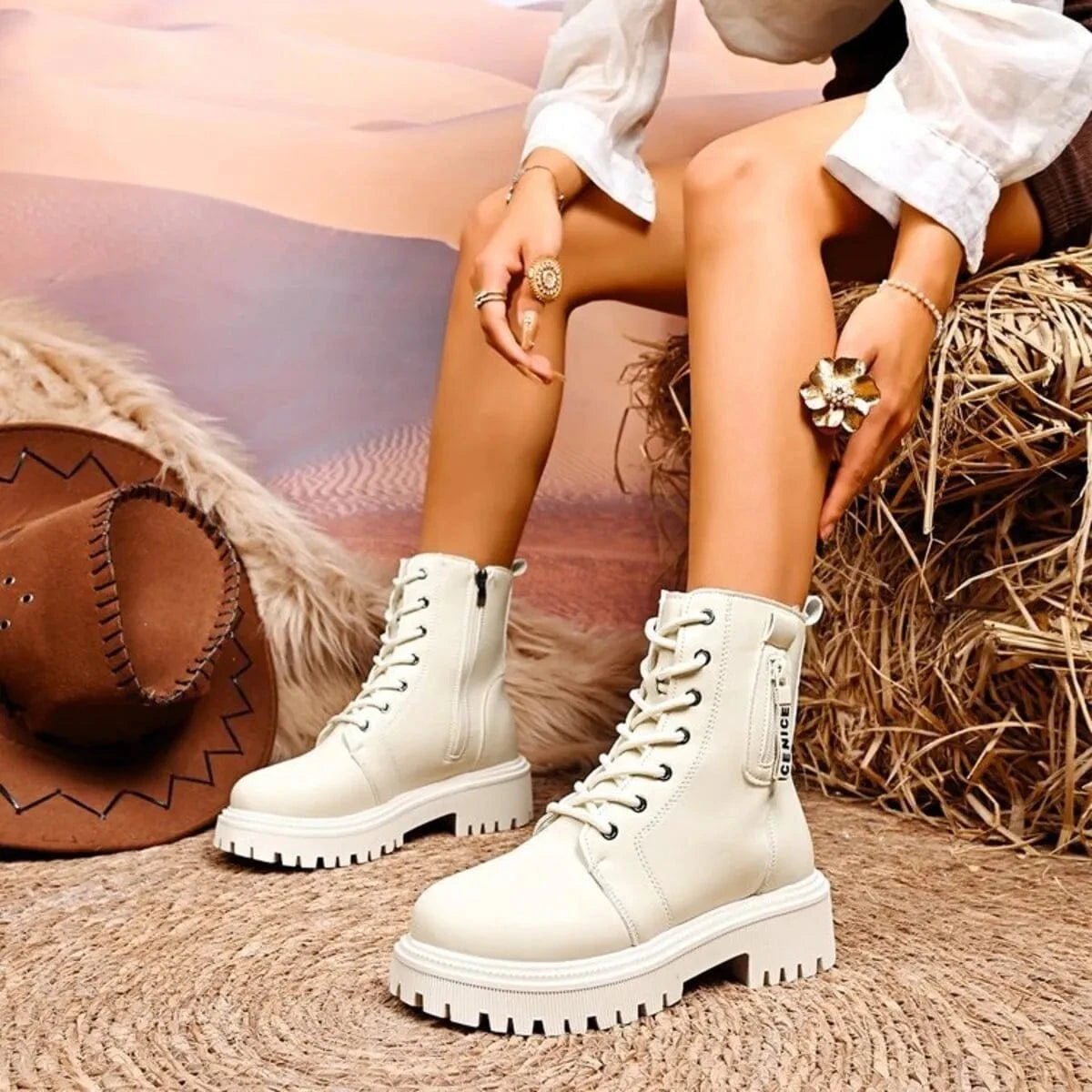 Lace-Up Platform Boots The Nichole Collection