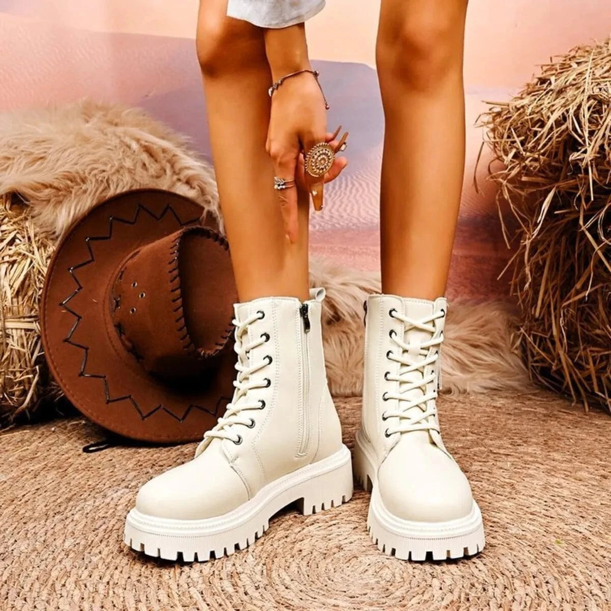 Lace-Up Platform Boots The Nichole Collection