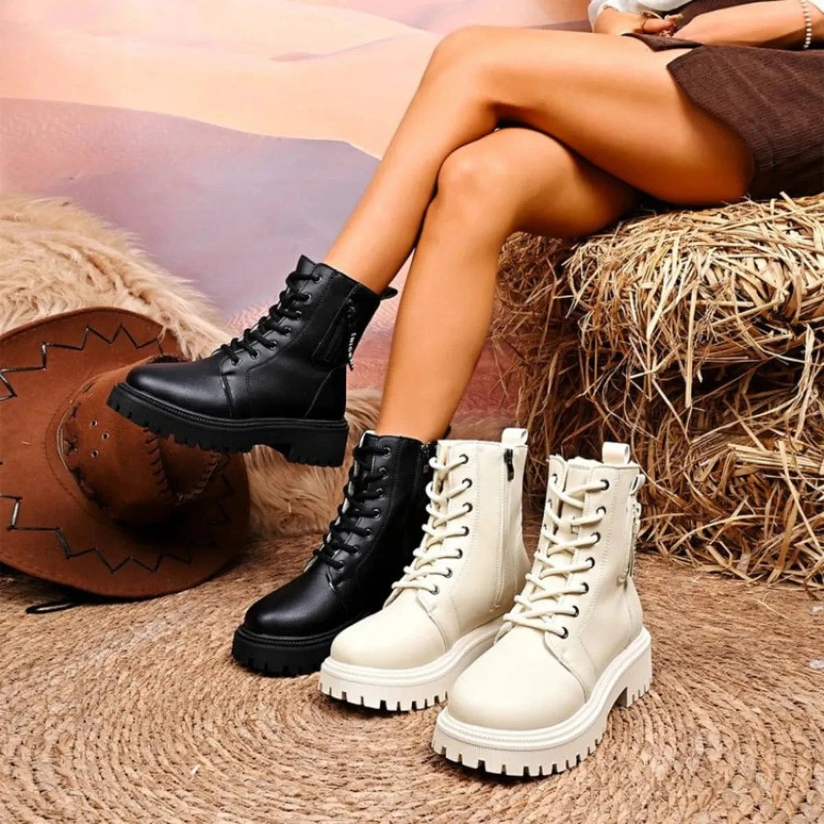 Lace-Up Platform Boots The Nichole Collection