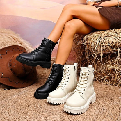Lace-Up Platform Boots The Nichole Collection