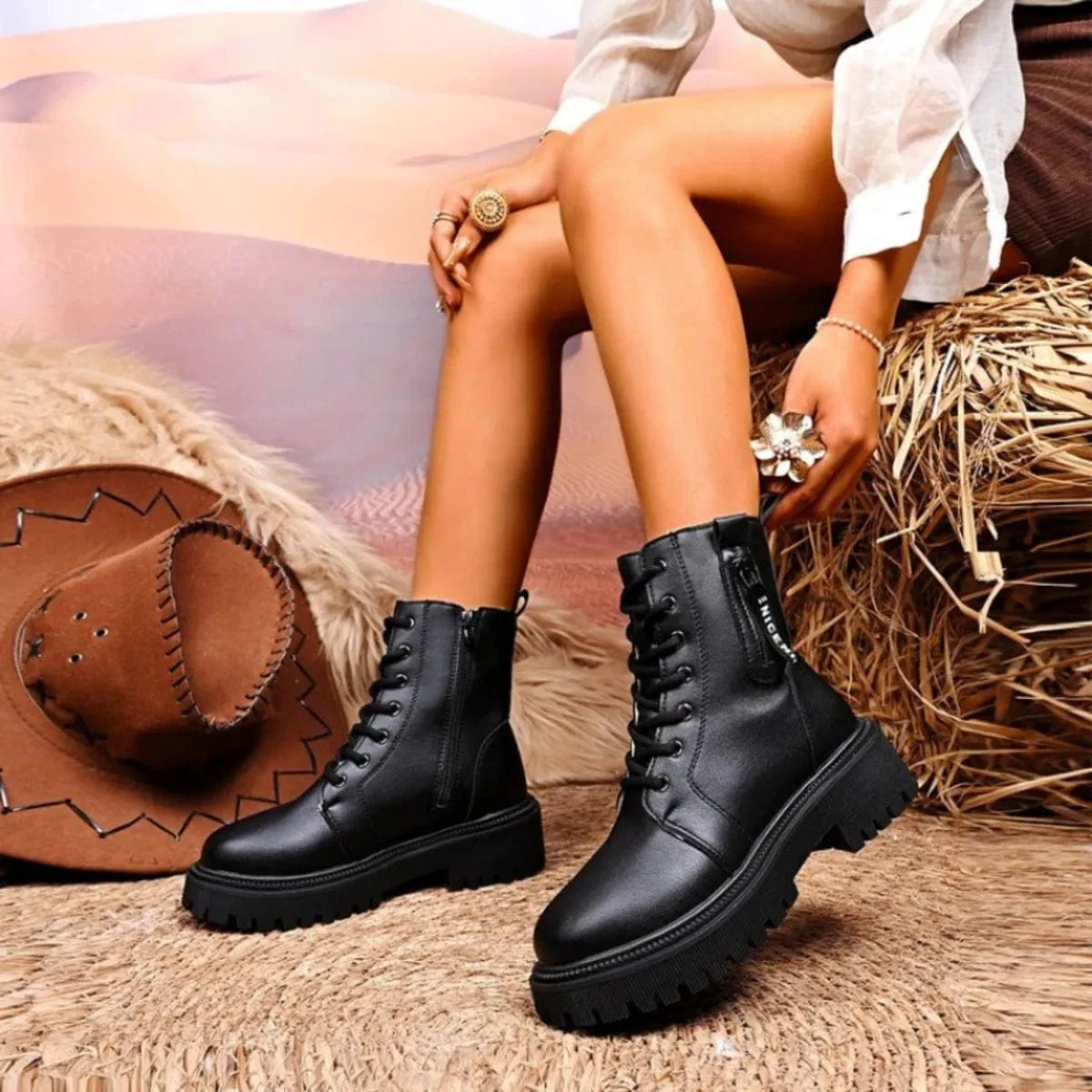 Lace-Up Platform Boots The Nichole Collection