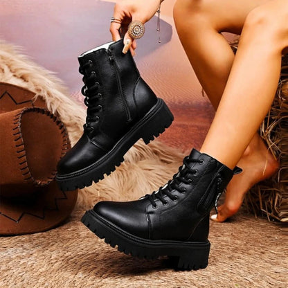 Lace-Up Platform Boots The Nichole Collection