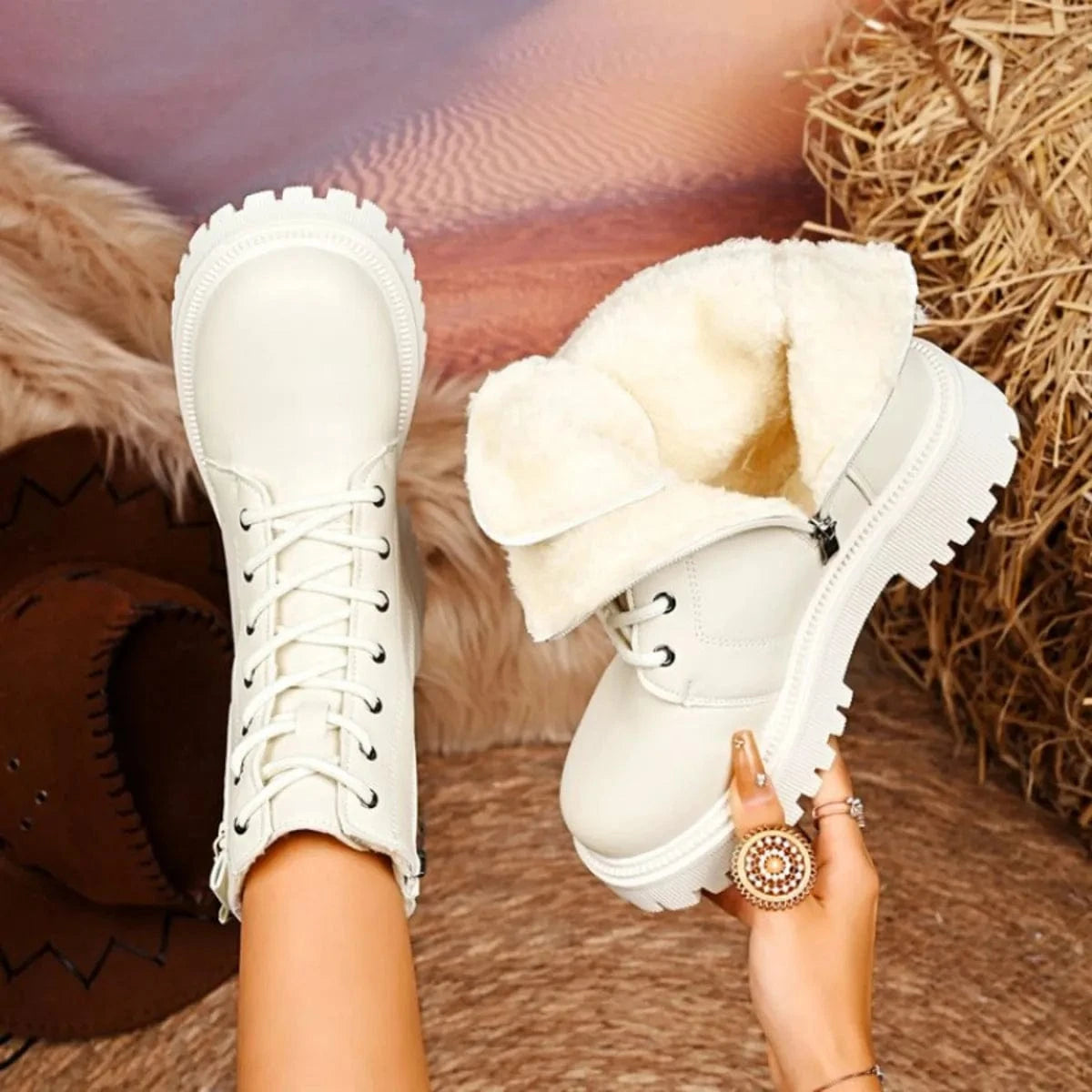 Lace-Up Platform Boots The Nichole Collection