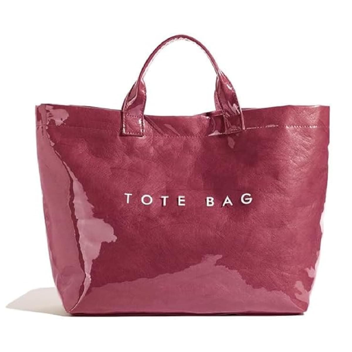 Large Letter Print Paper Tote Bag - Work & Travel Dark Red The Nichole Collection - Official Site