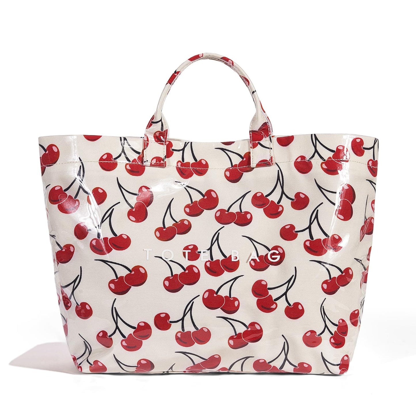 Large Letter Print Paper Tote Bag - Work & Travel Cherry The Nichole Collection - Official Site