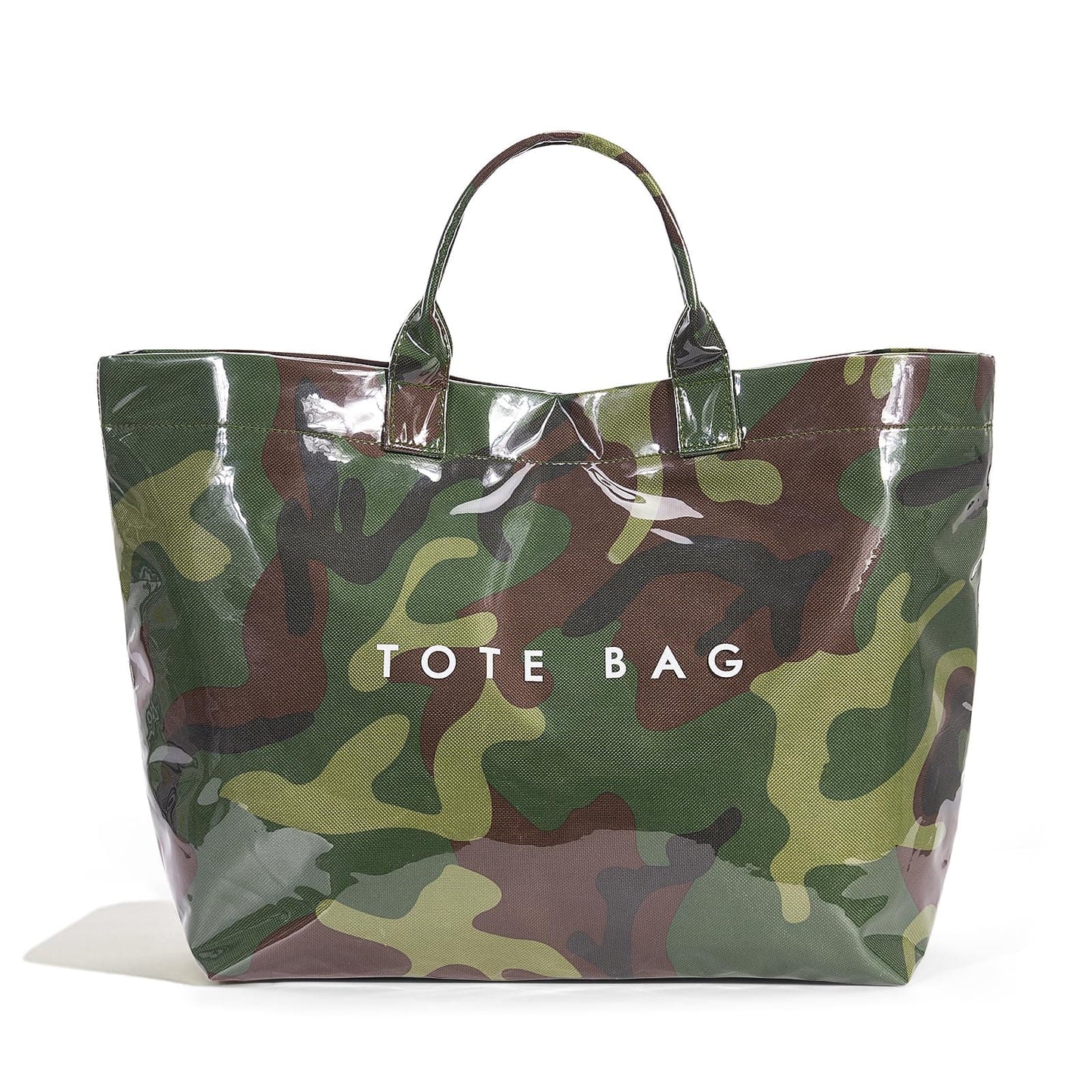 Large Letter Print Paper Tote Bag - Work & Travel Camouflage The Nichole Collection - Official Site
