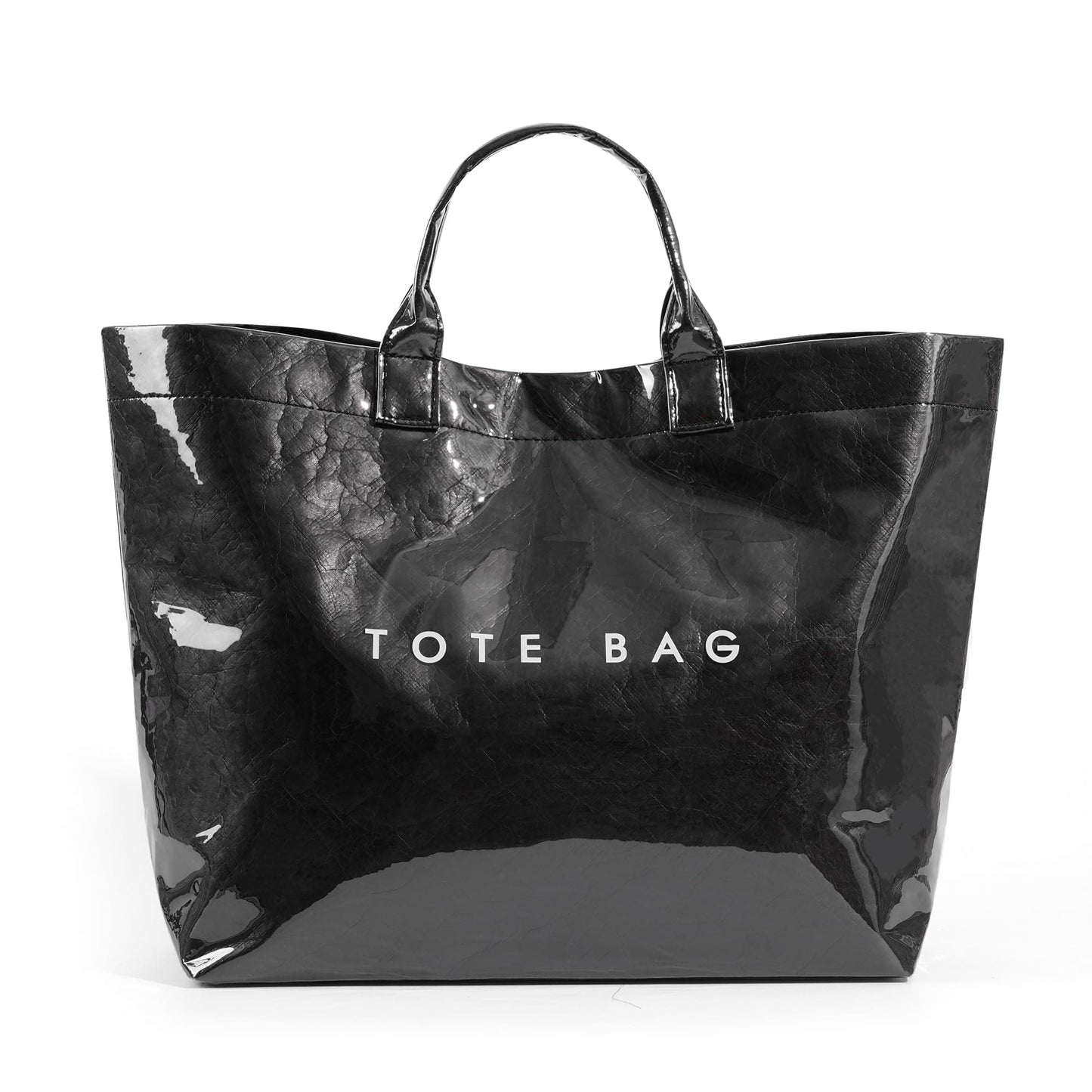 Large Letter Print Paper Tote Bag - Work & Travel Black The Nichole Collection - Official Site