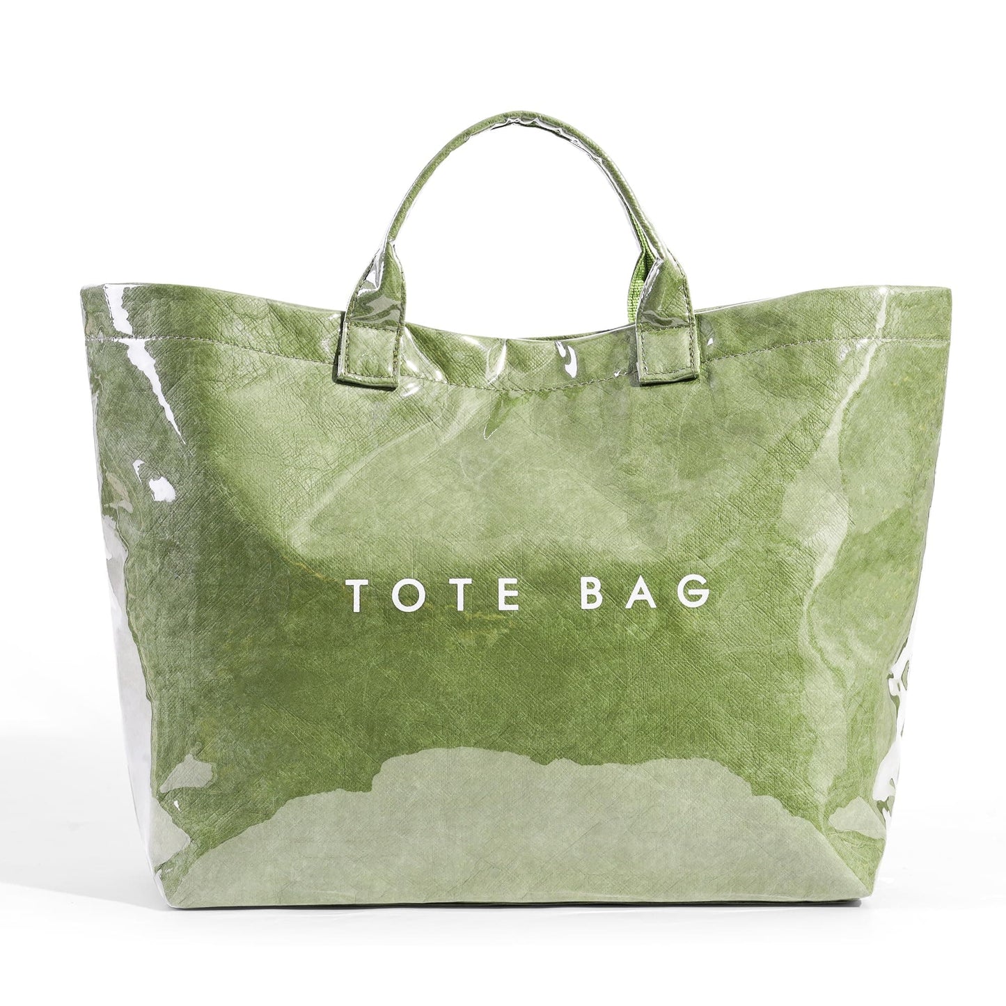 Large Letter Print Paper Tote Bag - Work & Travel Grass Green The Nichole Collection - Official Site
