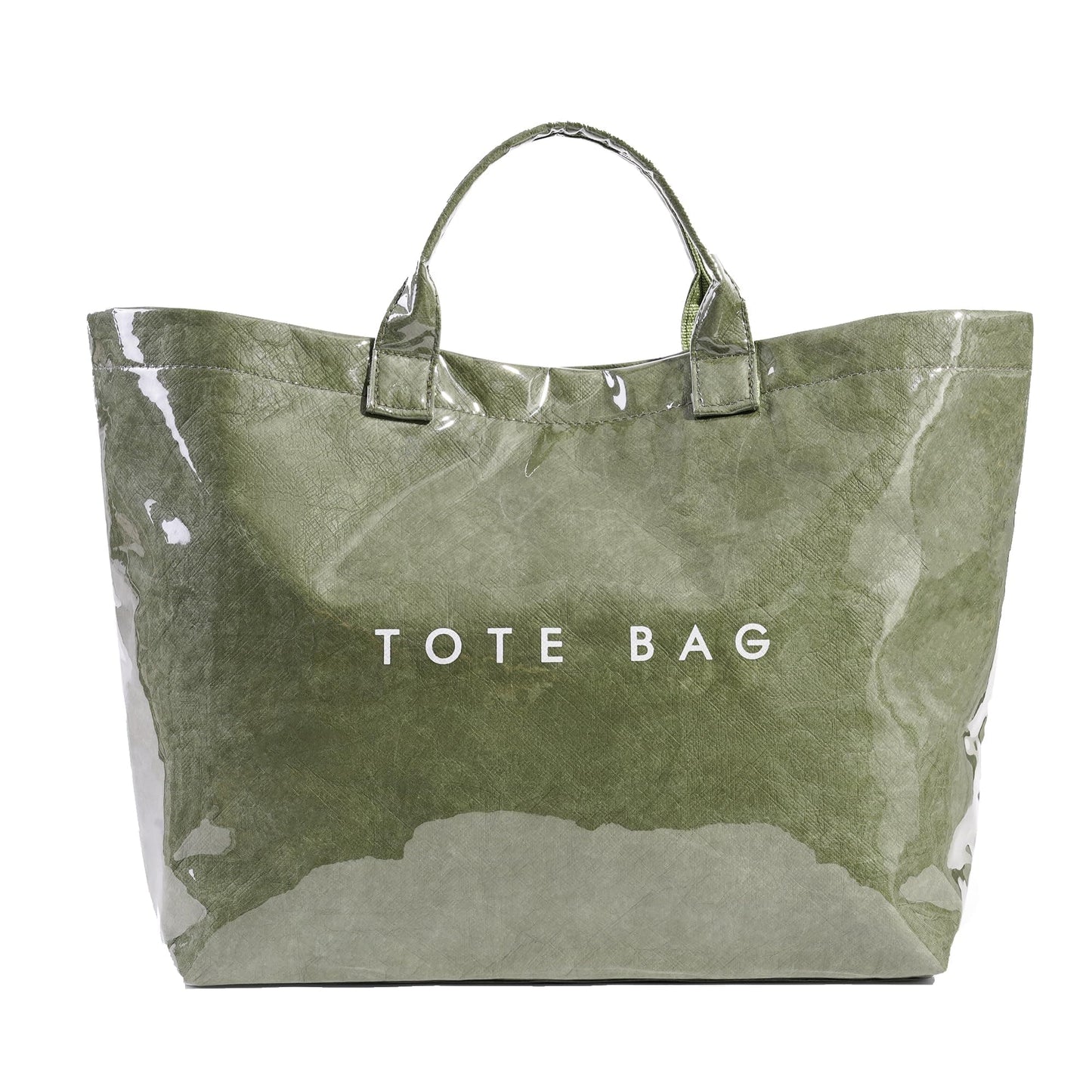 Large Letter Print Paper Tote Bag - Work & Travel Dark Green The Nichole Collection - Official Site