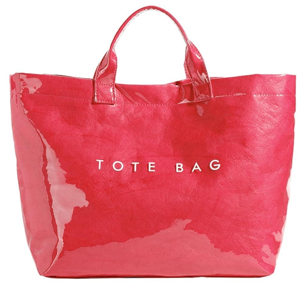 Large Letter Print Paper Tote Bag - Work & Travel Rose Red The Nichole Collection - Official Site