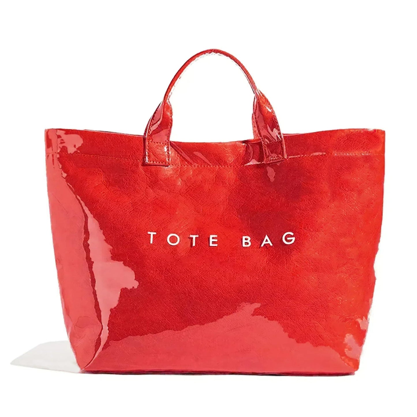 Large Letter Print Paper Tote Bag - Work & Travel Red The Nichole Collection - Official Site