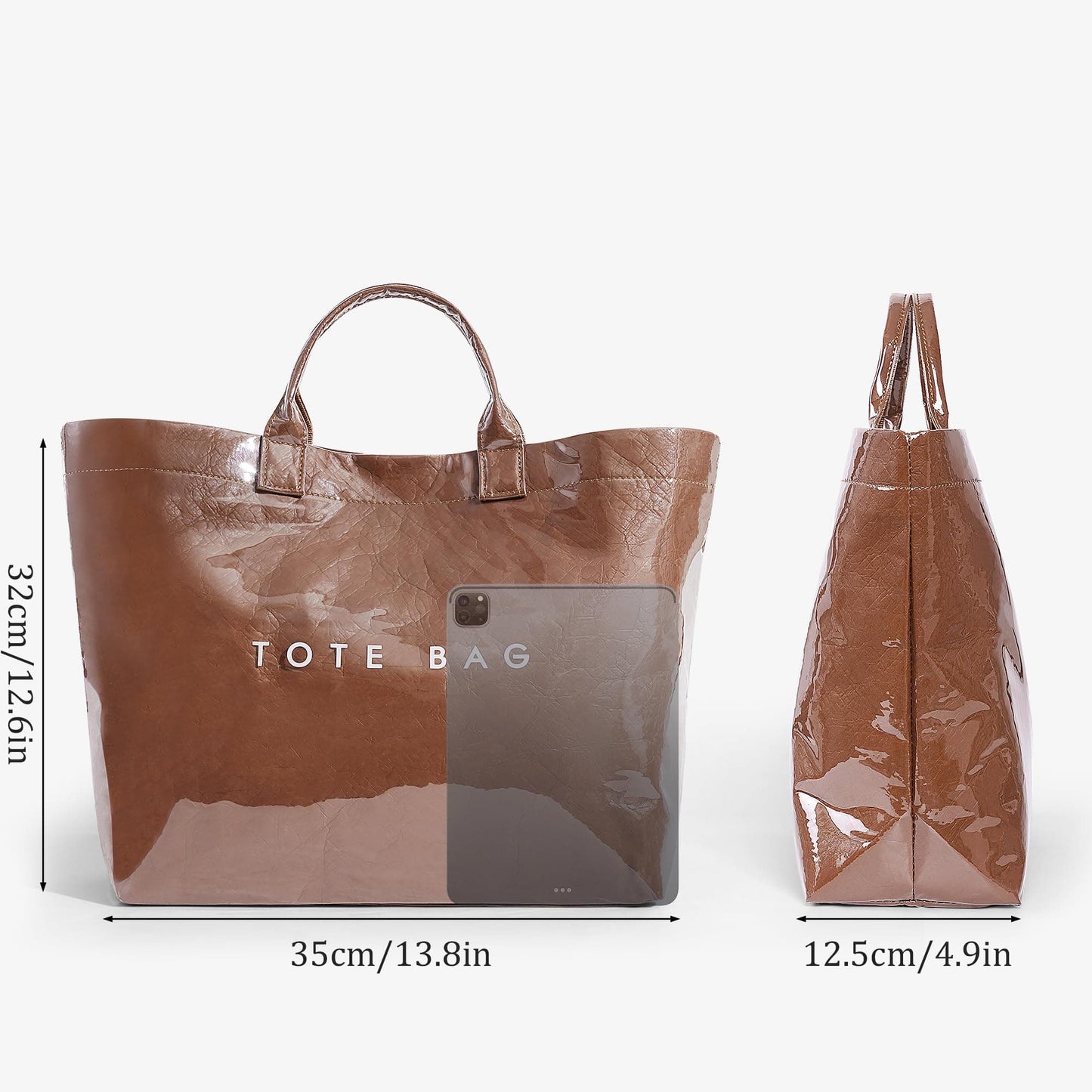 Large Letter Print Paper Tote Bag - Work & Travel The Nichole Collection - Official Site