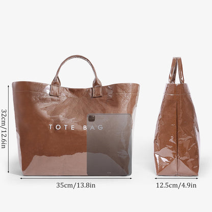 Large Letter Print Paper Tote Bag - Work & Travel The Nichole Collection - Official Site