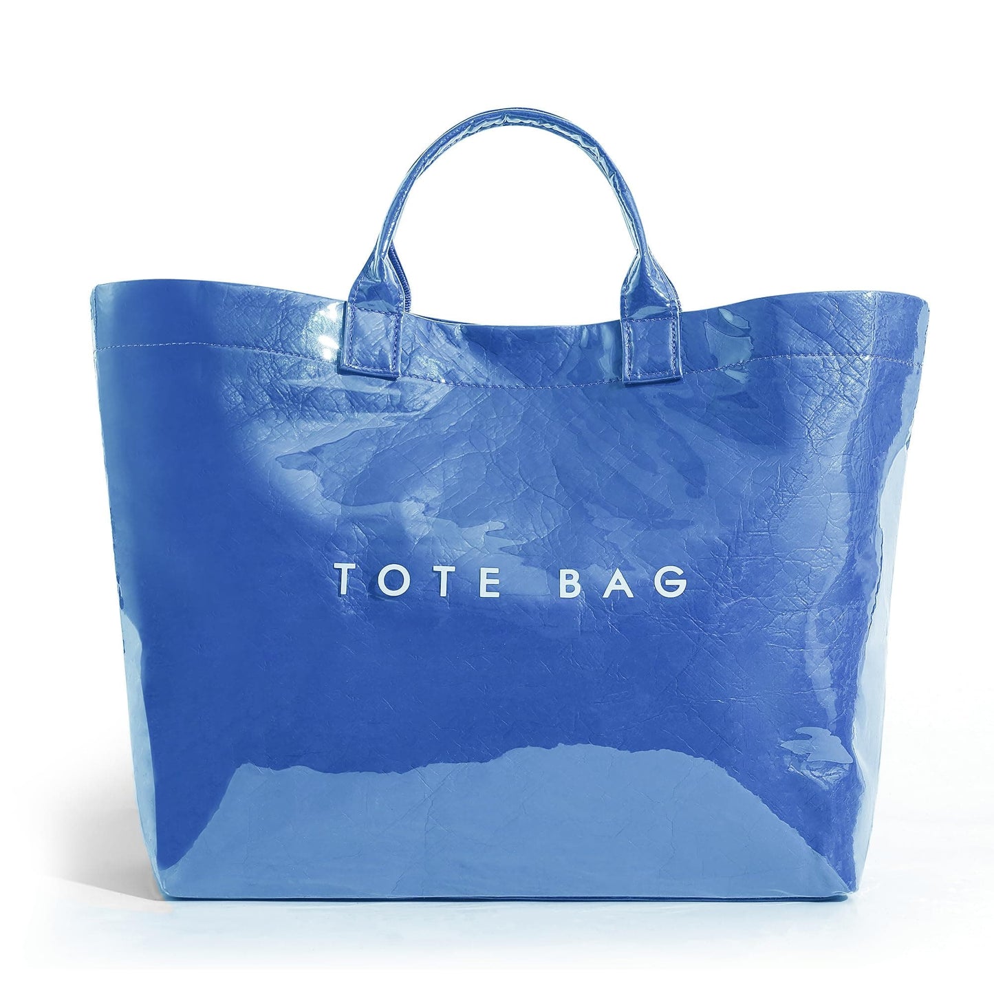 Large Letter Print Paper Tote Bag - Work & Travel Blue The Nichole Collection - Official Site