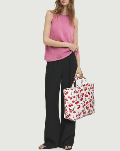 Large Letter Print Paper Tote Bag - Work & Travel The Nichole Collection - Official Site