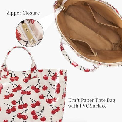 Large Letter Print Paper Tote Bag - Work & Travel The Nichole Collection - Official Site