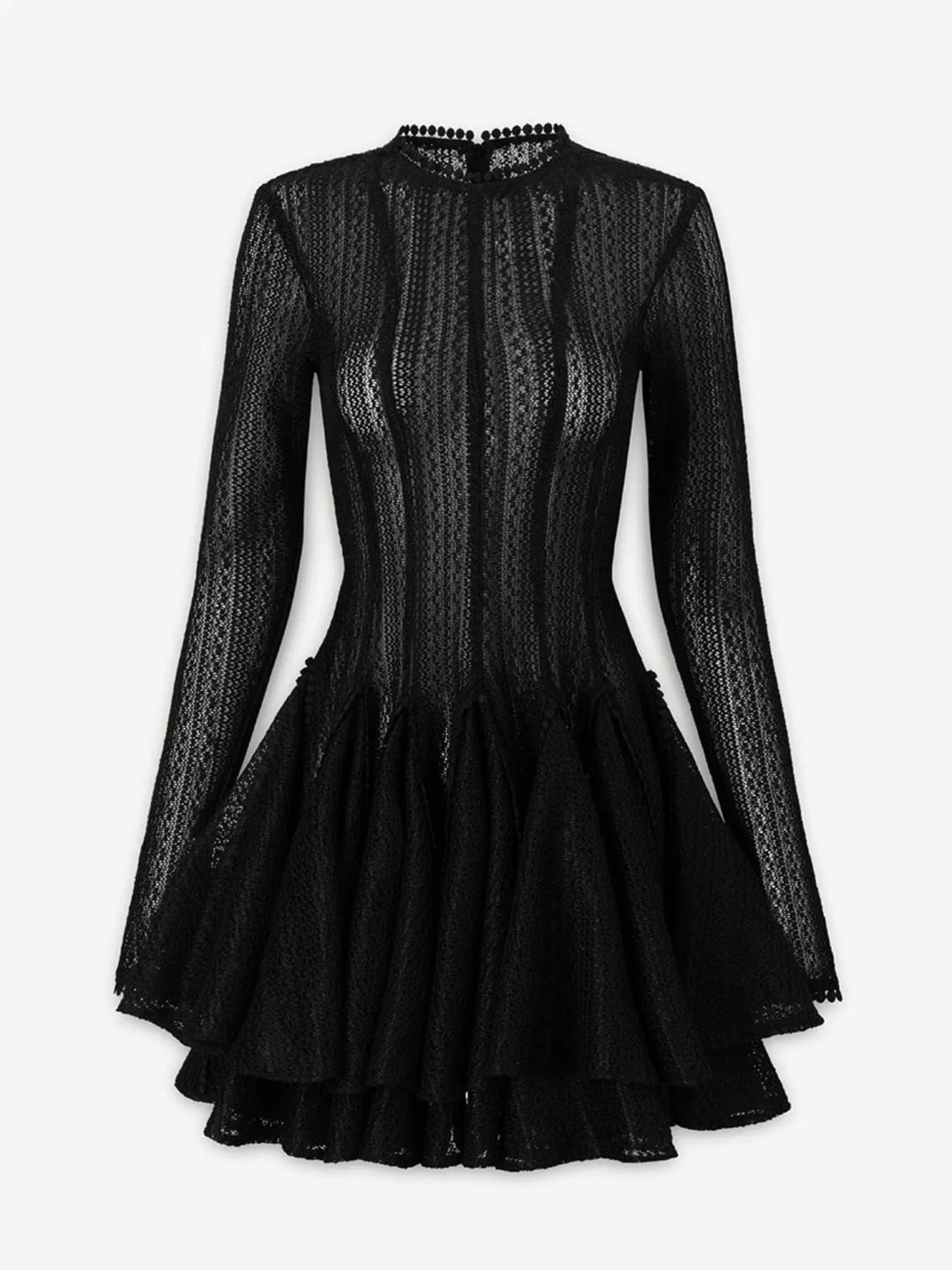 Layered Round Neck Long Sleeve Dress Dresses The Nichole Collection