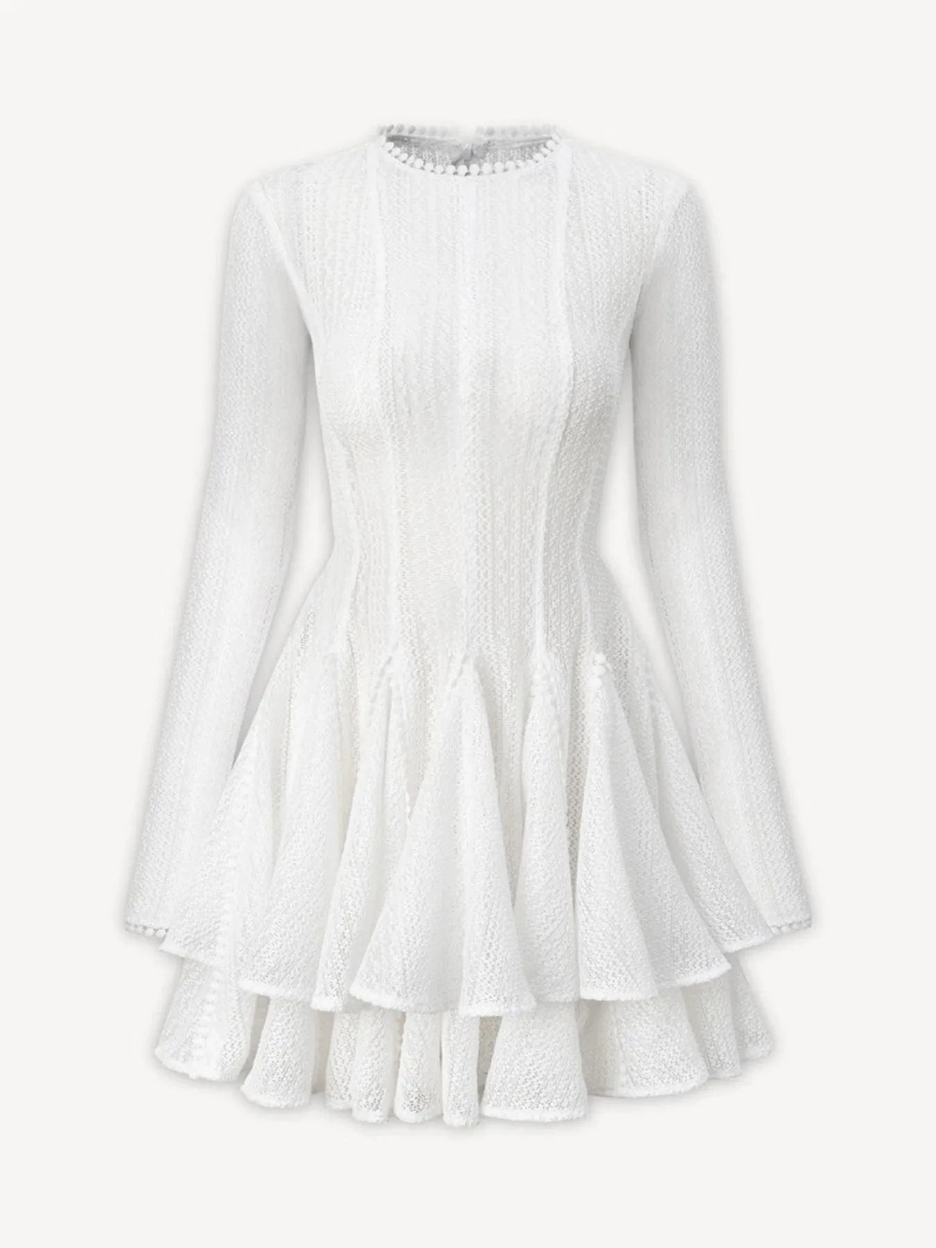 Layered Round Neck Long Sleeve Dress Dresses The Nichole Collection