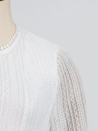 Layered Round Neck Long Sleeve Dress Dresses The Nichole Collection