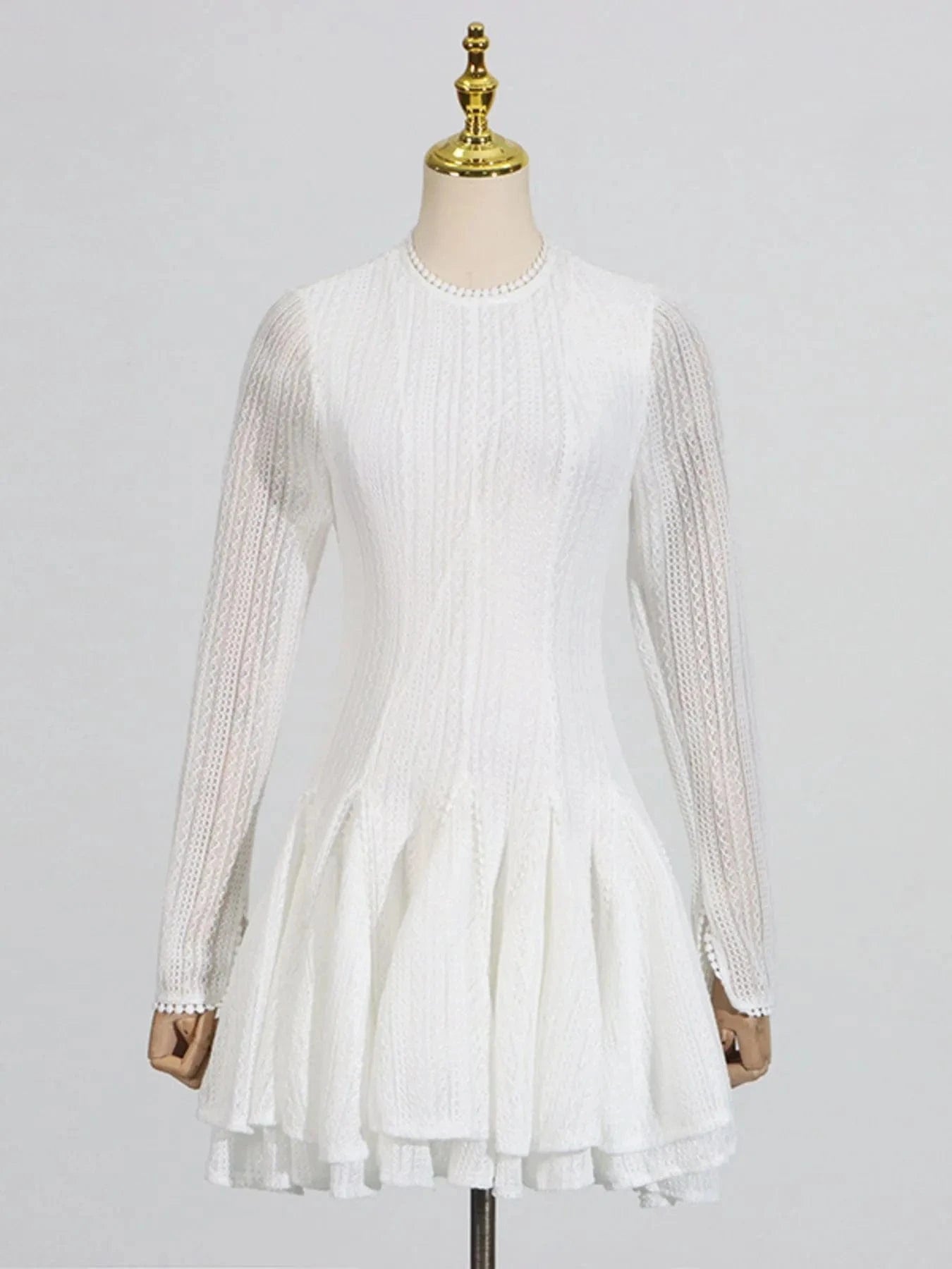 Layered Round Neck Long Sleeve Dress Dresses The Nichole Collection