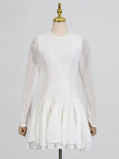 Layered Round Neck Long Sleeve Dress Dresses The Nichole Collection