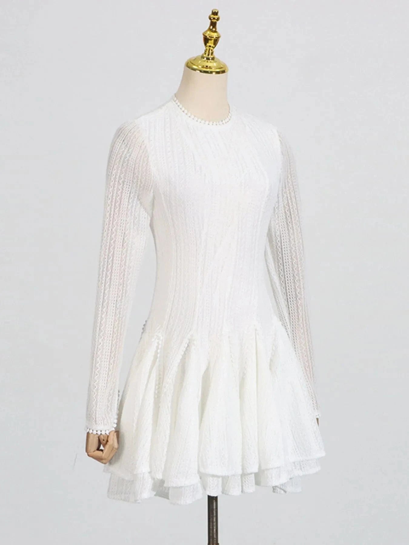 Layered Round Neck Long Sleeve Dress Dresses The Nichole Collection