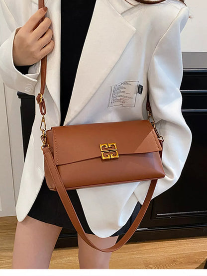 Leather Flap Crossbody Bag Terracotta / onesize The Nichole Collection