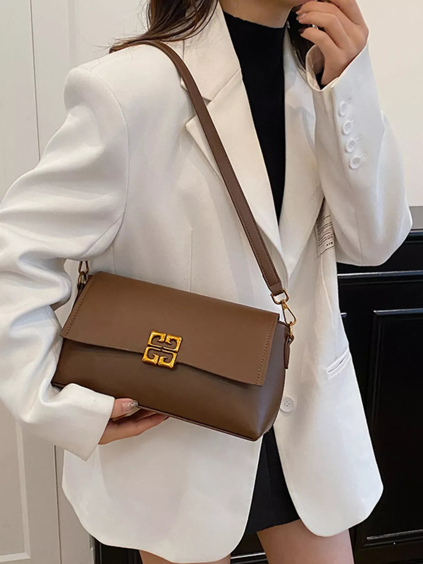 Leather Flap Crossbody Bag The Nichole Collection