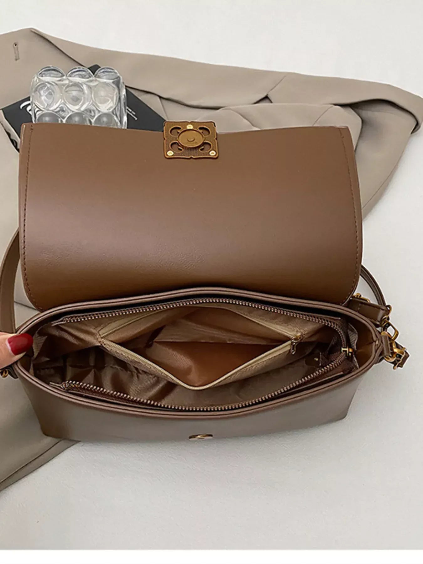 Leather Flap Crossbody Bag The Nichole Collection