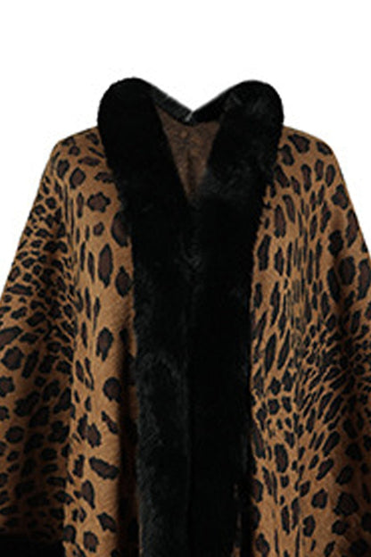 Leopard Open Front Poncho Poncho The Nichole Collection