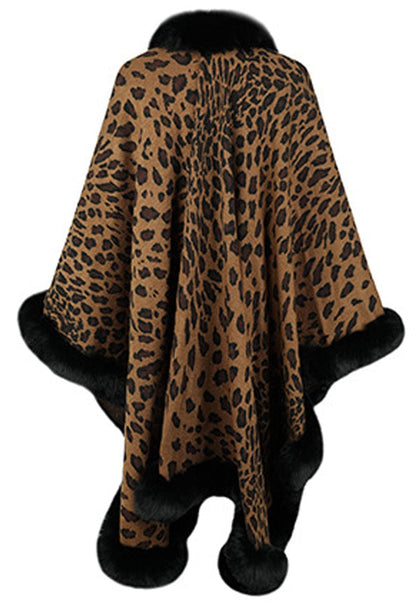 Leopard Open Front Poncho Poncho The Nichole Collection