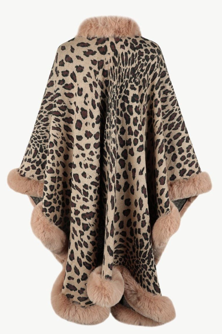 Leopard Open Front Poncho Poncho The Nichole Collection