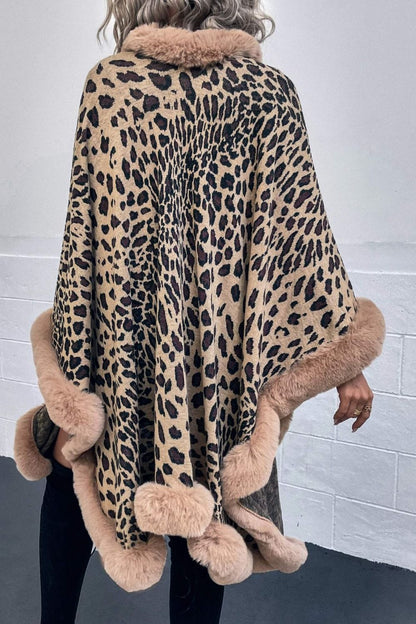 Leopard Open Front Poncho Poncho The Nichole Collection